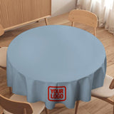 Custom Light Blue Orange Red Round Table Cloth