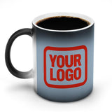 Custom Light Blue Orange Red Magic Mug