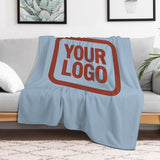 Custom Light Blue Coral Red Blanket