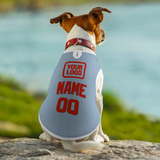Custom Light Blue Orange Red Pet Vest