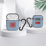 Custom Light Blue Orange Red AirPods Case