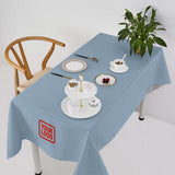 Custom Light Blue Coral Red Square Table Cloth