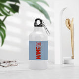 Custom Light Blue Orange Red Sports Bottle