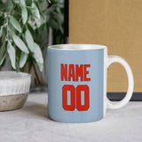 Custom Light Blue Orange Red Mug