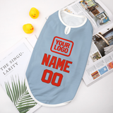 Custom Light Blue Orange Red Pet Vest