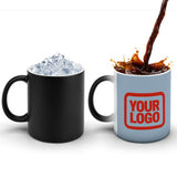 Custom Light Blue Orange Red Magic Mug