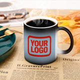 Custom Light Blue Orange Red Magic Mug