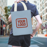 Custom Light Blue Orange Red Canvas Tote Bag