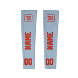Custom Light Blue Orange Red Arm Sleeve