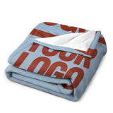 Custom Light Blue Coral Red Blanket