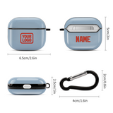 Custom Light Blue Orange Red AirPods Case (3rd Generation)