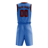 Custom Light Blue Coral Red Basketball Set