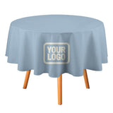 Custom Light Blue Cream Round Table Cloth