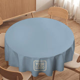 Custom Light Blue Cream Round Table Cloth