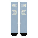 Custom Light Blue Cream Knee-High Sock