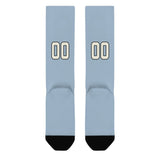 Custom Light Blue Cream Knee-High Sock