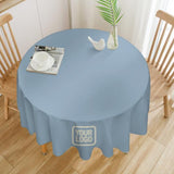 Custom Light Blue Cream Round Table Cloth