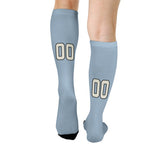 Custom Light Blue Cream Knee-High Sock
