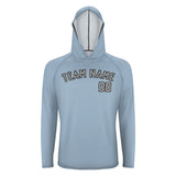 Custom Light Blue Gray UV-Hoodie