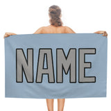 Custom Light Blue Gray Beach Towel
