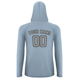 Custom Light Blue Gray UV-Hoodie
