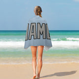 Custom Light Blue Gray Beach Towel