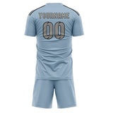 Custom Light Blue Gray Soccer Jersey