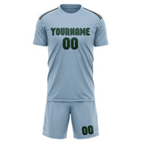Custom Light Blue Green Soccer Jersey