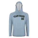 Custom Light Blue Dark Green UV-Hoodie