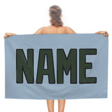 Custom Light Blue Dark Green Beach Towel
