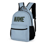 Custom Light Blue Dark Green Kids Backpack