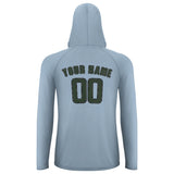 Custom Light Blue Dark Green UV-Hoodie