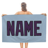 Custom Light Blue Purple Beach Towel
