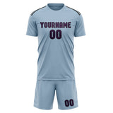 Custom Light Blue Purple Soccer Jersey
