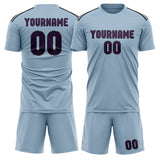Custom Light Blue Purple Soccer Jersey