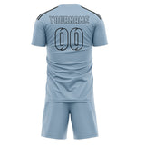 Custom Light Blue Light Blue Soccer Jersey