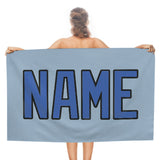 Custom Light Blue Sky Blue Beach Towel