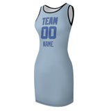 Custom Light Blue Sky Blue Sleeveless Vest Dress