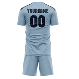 Custom Light Blue Blue Soccer Jersey