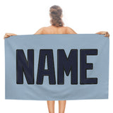Custom Light Blue Navy Beach Towel