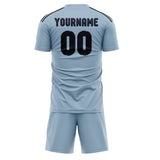 Custom Light Blue Navy Soccer Jersey