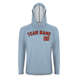 Custom Light Blue Orange Red UV-Hoodie