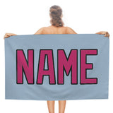 Custom Light Blue Pink Beach Towel