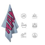 Custom Light Blue Pink Beach Towel