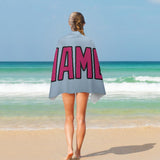 Custom Light Blue Pink Beach Towel