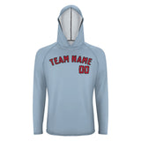 Custom Light Blue Red UV-Hoodie
