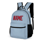Custom Light Blue Red Kids Backpack