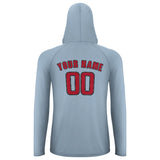 Custom Light Blue Red UV-Hoodie
