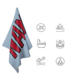 Custom Light Blue Red Beach Towel