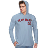 Custom Light Blue Red UV-Hoodie